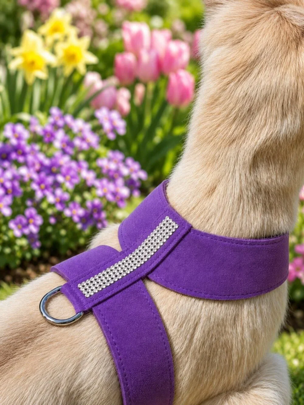Size Small Soft Ultrasuede Dog Harness w Bling Adjustable Closings